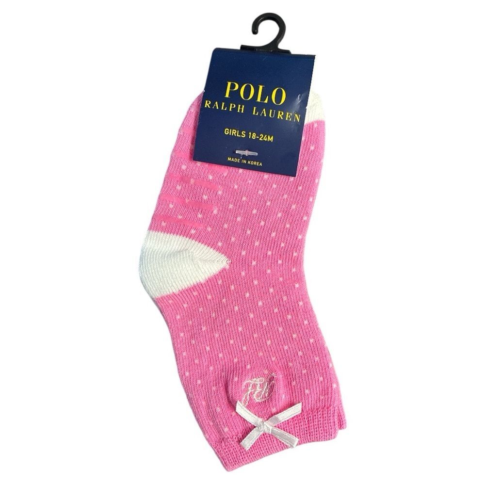 Polo Ralph Lauren Pink and White Girls' Socks size 18-24 months new